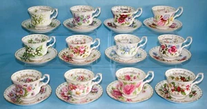 ROYAL ALBERT - FLOWER OF THE MONTH - TEA CUP & SAUCER TRIO's - Picture 1 of 27