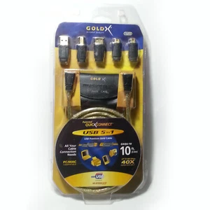 Juego de cables USB dorados de 24 quilates Quick Connect 5 en 1 10 ft  - Imagen 1 de 12