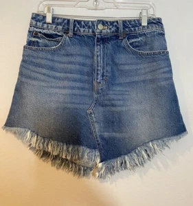 We The Free Rock Damen Größe 30 blau Denim Fransensaum Mini böhmisch - Bild 1 von 10