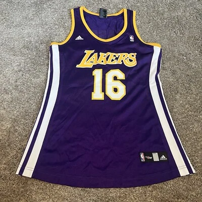 Camiseta Feminina Los Angeles Lakers Adidas Pau Gasol #16 Tamanho M Rara Vintage - Imagem 1 de 4