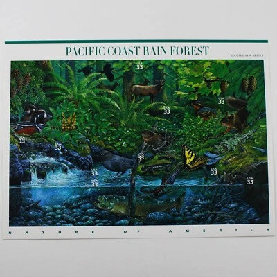US Stamp Sheets, Scott #3378, Pacific Coast Rain Forest, MNH, Face Value $3.30 - Image 1 of 3