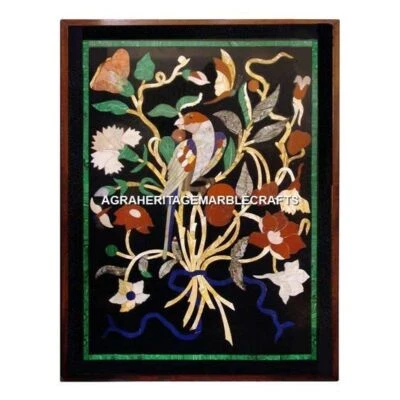 Marble Center Hallway Table Top Marquetry Inlay Floral Bird Art Home Decor H5352 - Image 1 of 4