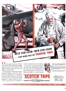 1942 Print Ad Scotch Tape Meeting the Needs of War Industry WWII 11x14 Patriotic - Imagen 1 de 3
