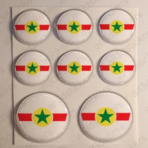 Senegal Stickers Air Force Roundel Cockade 3D Adhesive Flag Resin Domed - Picture 1 of 1