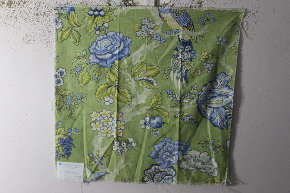 Duralee, Personal View, Large Birds, 26" W X 26" L, Color Blue and Willow - Image 1 of 1