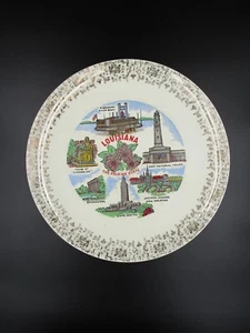 Louisiana Plate, ceramic plate, Vintage Louisiana plate, Landmark plate, retro - Picture 1 of 7