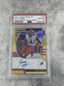 2020 Panini Prizm Zack Moss Gold Prizm Auto Bills Rookie RC 05/10 PSA 10 GEM - Picture 1 of 2