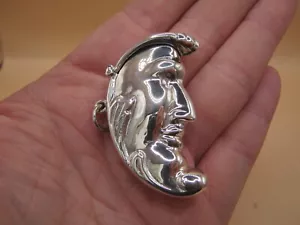 English Hallmarked Sterling Silver Man In The Moon Vesta Case Box Locket - Picture 1 of 9