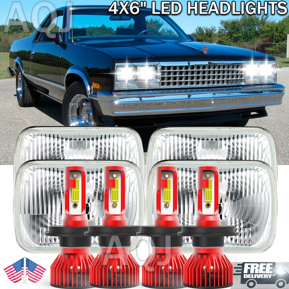 Fit Chevrolet El Camino 1982 1983 1984 1985 1986 1987 1988 4x6" LED Headlights - Изображение 1 из 4
