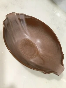 Frankoma 201 pottery serving bowl oval vessel brown graded great shape EUC - Picture 1 of 5