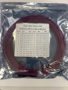 NEU MTP (F) - MTP (F), 24-Kern Fasern OM4, Polarität Typ: A, LSZH, 50/125um, 10M - Bild 1 von 4