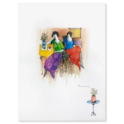 Pintura acuarela original firmada a mano Itzchak Tarkay (1935-2012) medios mixtos Foto 1 de 3