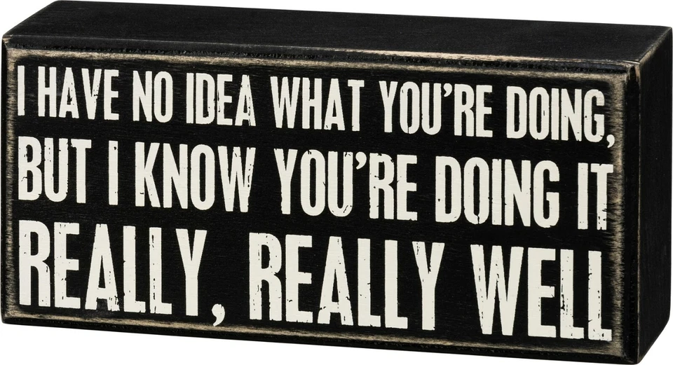 Primitives By Kathy Box Sign ~ No Idea What You Are Doing But You're Doing Well - Image 1 of 1