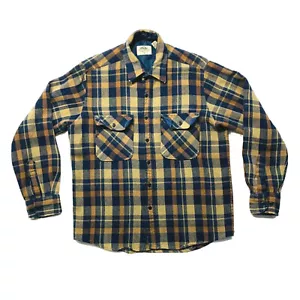 Vintage Fieldmaster Wool Blend Flannel Button Up Shirt Plaid Flap Pockets M NWOT - Picture 1 of 12