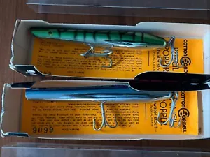 2 NOS Vintage COTTON CORDELL Chrome Blue 6606 PENCIL POPPER Lures Mackerel 6668 - Picture 1 of 12