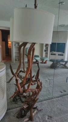 Nautical Vintage Handmade Driftwood Tall Floor Lamp Solid Wooden Piece  - Image 1 of 4