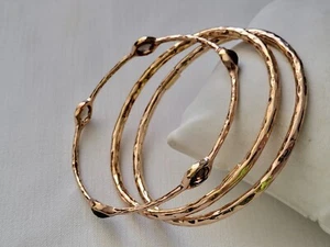 3er Set Ippolita Rose Sterlingsilber gehämmert oval Armreif Armbänder - Bild 1 von 9