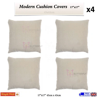 17" X 17" Beautiful Chenille Design Cushion Covers Mink Scatter Sofa Pillow  - Image 1 of 3