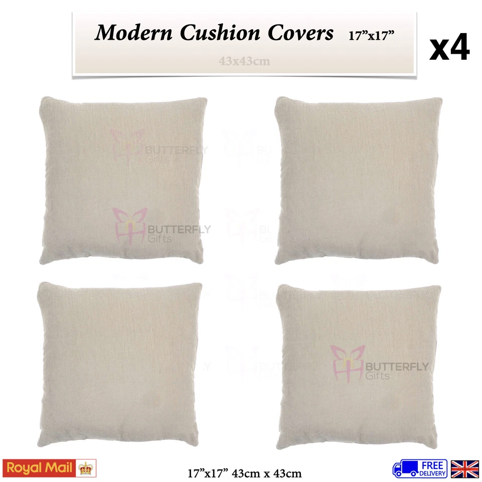 17" X 17" Beautiful Chenille Design Cushion Covers Mink Scatter Sofa Pillow  - Image 1 of 3