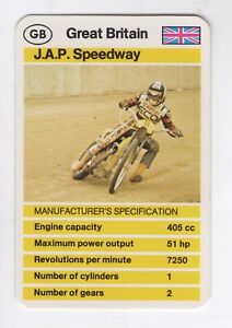 Top Trumps Racing Motor Cycles. Great Britain J.A.P. Speedway 405cc