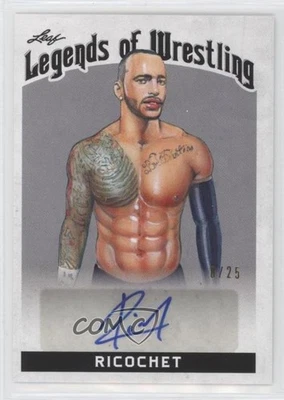 Leaf Legends of Wrestling Silver 2018/25 Ricochet #LW-R1 Rookie Auto RC Foto 1 de 2