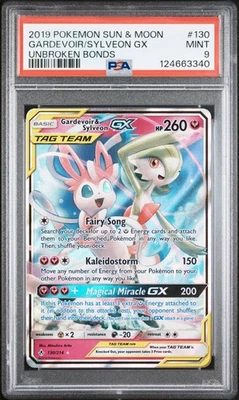 2019 POKEMON SUN & MOON UNBROKEN BONDS #130 GARDEVOIR & SYLVEON GX PSA 9 - Image 1 of 2