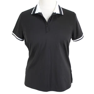 Camisa polo de golf con cuello de manga corta negra blanca talla XL para dama Hagen - Imagen 1 de 7