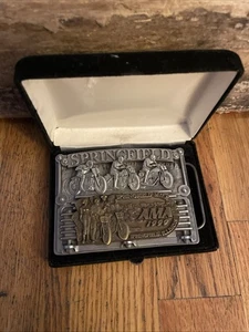AMA 1999 Motorcycle Hall of Fame Springfield Mile Illinois Motorhead Belt Buckle - Picture 1 of 8