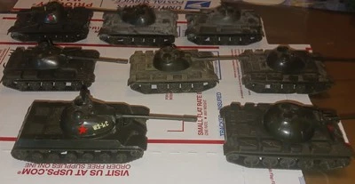 (C-14) 6 Roco & 2 Ahm Russian T-54s. Ahms Have Motors Some Missing Pieces. As Is - Image 1 of 3