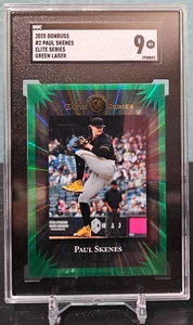 2025 Panini Donruss - Elite Series Paul Skenes #2 Green Lazer SGC 9 - Bild 1 von 2