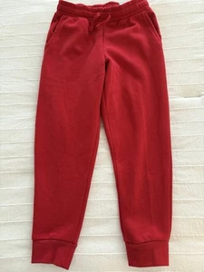 NWT Girls Size 8 TEK GEAR Drawstring Pockets Ultrasoft Red Fleece Joggers - Picture 1 of 11