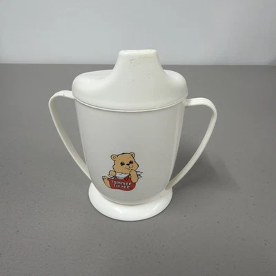 Taza Tommee Tippee Sippy con asas, blanca con tapa blanca - vintage Foto 1 de 4