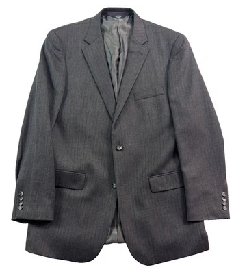Pronto Uomo 46XL 46L Gray Herringbone Blazer Jacket Sport Suit Coat Soft Tweed - Image 1 of 4