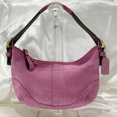 Coach Soho Demi Hobo Bag Pink Suede Shoulder Bag Y2K Vintage Girly Rare 5673 - Image 1 of 4