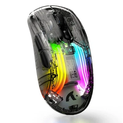 Ratón Inalámbrico para Juegos con Diseño Totalmente Transparente,Modo Doble 2.4G/Bluetooth... Foto 1 de 4