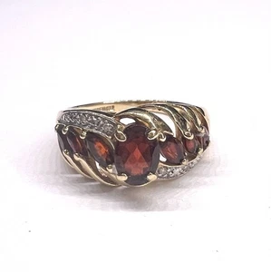 10K Gold Ruby Diamond Ring Size 7 - Picture 1 of 4