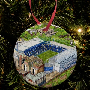 Chelsea Around The Grounds Stamford Bridge Aquarell Keramik Weihnachtskugel - Bild 1 von 1