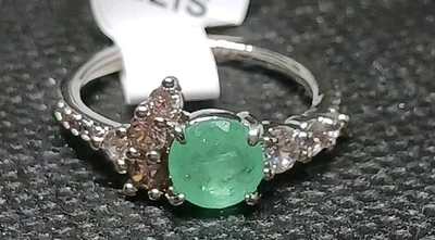 RBP5534 Talla 5 ^ Gemas agrupadas^ LC Turmalina verde menta fundida con cuarzo rodio. Foto 1 de 4