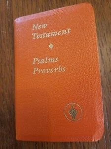 New Testament Psalms Proverbs Gideon Pocket Small Book Orange 5'' New Mini Bible - Picture 1 of 7