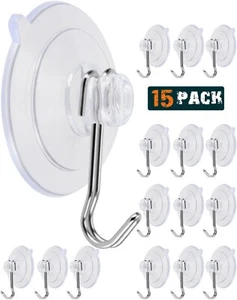Suction Cup Hooks Transparent PVC Removable Reusable for Glass Windows Mirror... - Afbeelding 1 van 7