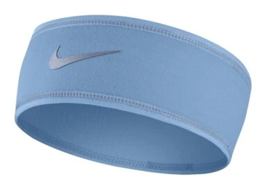 Faixa de cabeça Nike feminina Dri-Fit corrida - Azul claro, prata reflexiva - Imagem 1 de 2