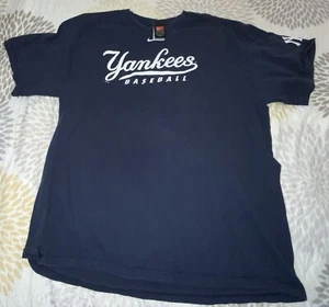 Vintage Used Yankees Baseball NY Blue T-Shirt-Nike Team Swoosh Symbol XL - Picture 1 of 8