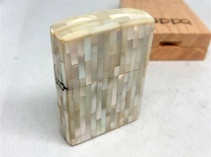 Selten! ZIPPO Vollmosaik Perlmutt GILBERT VANEL Muscheletui Feuerzeug weiß - Bild 1 von 10