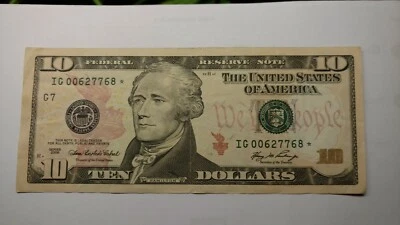 FR 2040 G* 2006 Federal Reserve Star Note Circulated Serial Number IG 00627768 * - Image 1 of 4