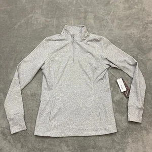 Womans Kyodan Outdoor Fleece Jacket M Gray Hood Front Zip Pockets - Picture 1 of 10