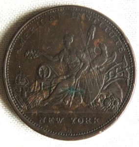 1833 American Institute Robinson's Jones Military Naval Button Medal (N3) - Bild 1 von 2