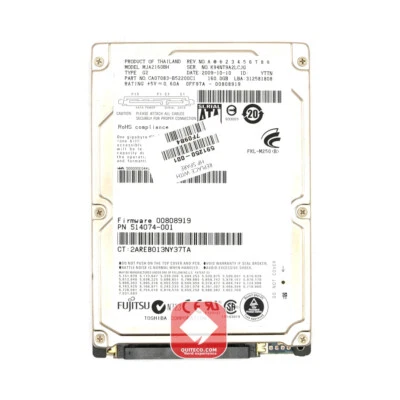 Fujitsu Hard Disk Interno 2,5 160Gb Sata 5400RPM 8MB MJA2160BH - Immagine 1 di 2