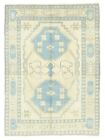 Vintage Oushak handgefertigter großflächiger Teppich, moderner türkischer Teppich, 5,6 x 7,8 Fuß