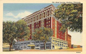Postal de lino del Hotel Loraine Madison Wisconsin - Imagen 1 de 2