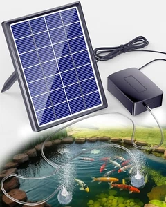 3.5W Solar Aerator for Pond with 2200 Mah Battery Backup, 3 Modes Solar Air Pump - Picture 1 of 12